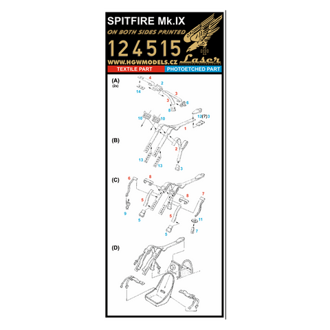 HGW 124515 1/24 スピットファイア Mk.IX pre-cut (laser) | Airfix