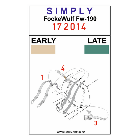 HGW 172014 1/72 フォッケウルフ Fw 190 (初期型 / 後期型) "Simply" Edition - Relief Print