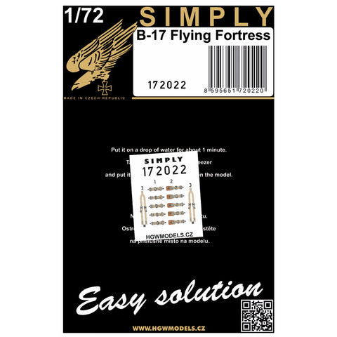 HGW 172022 1/72 B-17 フライングフォートレス (ファブリック) "Simply" Edition - Relief Print