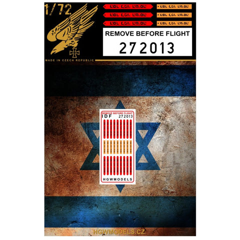 HGW 272013 1/72 リムーヴビフォアフライト - イスラエル both sides printed