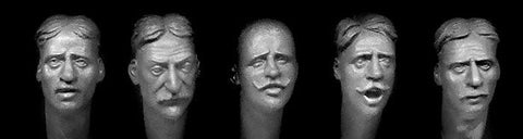 ホーネット HH42 1/35 様々な表情の西欧人ヘッド 1914年頃のヘアースタイル