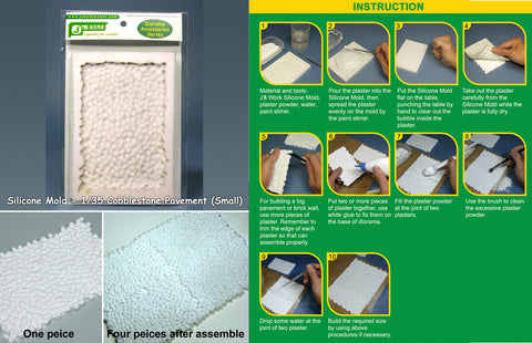 J's Work PPA3042 1/35玉石舗装用シリコンモールド (小)