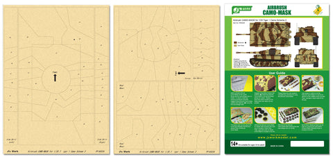 J's Work PPA5034 エアブラシ用迷彩マスキング 1/35 タイガー I カモフラージュ2