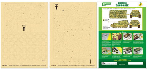 J's Work PPA5070 エアブラシ用迷彩マスキング 1/35 フェルディナンド (クルスク 1943) カモフラージュ 1