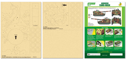 J's Work PPA5079 エアブラシ用迷彩マスキング 1/35 M109A2 アメリカ陸軍 カモフラージュ 2
