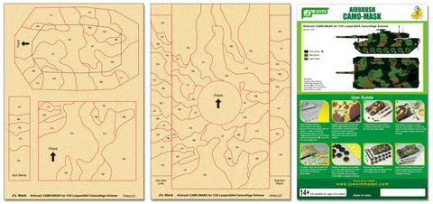J's Work PPA5127 エアブラシ用迷彩マスキング 1/35 レオパルト2A4 カモフラージュ