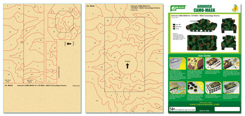 J's Work PPA5145 エアブラシ用迷彩マスキング 1/35 M2A1 / M2A2 カモフラージュ