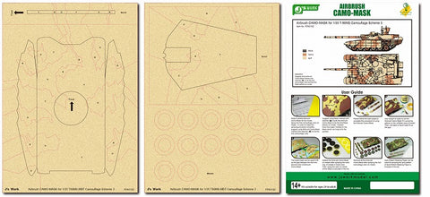 J's Work PPA5192 エアブラシ用迷彩マスキング 1/35 T-90MS カモフラージュ スキーム 3