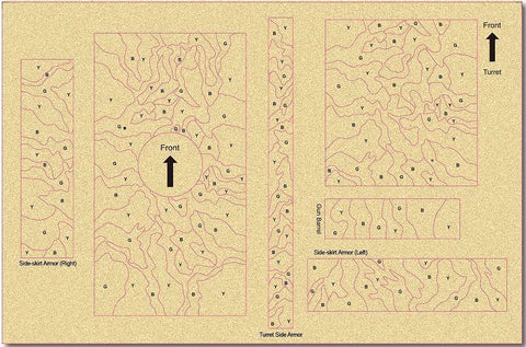 J's Work PPA5196 エアブラシ用迷彩マスキング 1/72 IV号戦車 H/J型 カモフラージュスキーム 1