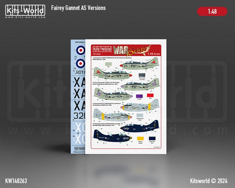 キッツワールド KW148263 1/48 フェアリー ガネット ASバージョン ECM.4、WN464/275、第 831 海軍航空隊、RNAS カルドローズ、1959 年。AS.1、XA391/321-B…