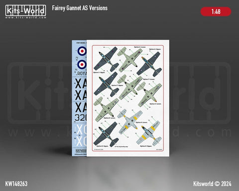 キッツワールド KW148263 1/48 フェアリー ガネット ASバージョン ECM.4、WN464/275、第 831 海軍航空隊、RNAS カルドローズ、1959 年。AS.1、XA391/321-B…