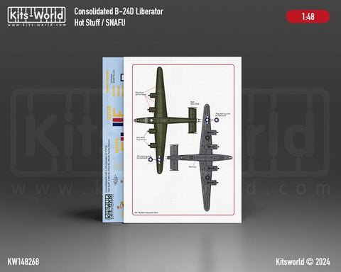 キッツワールド KW148268 1/48 B-24Dリベレーター Hot Stuff/SNAFU B-24D-1-CO リベレーター 41-23728、「ホットスタッフ」第330爆撃隊、第93爆撃群、第9空軍…