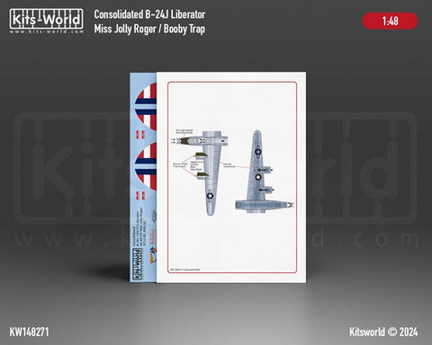 キッツワールド KW148271 1/48 B-24Jリベレーター Miss Jolly Roger/Booby Trap B-24J-190-CO リベレーター44-40193「ミス ジョリー ロジャー」第21戦闘航空団…