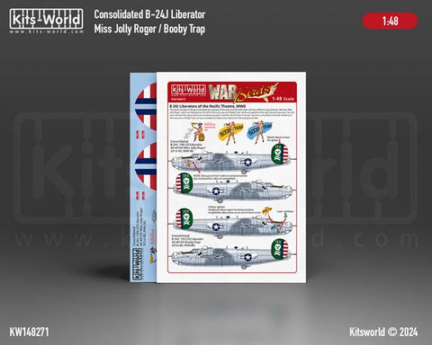 キッツワールド KW148271 1/48 B-24Jリベレーター Miss Jolly Roger/Booby Trap B-24J-190-CO リベレーター44-40193「ミス ジョリー ロジャー」第21戦闘航空団…