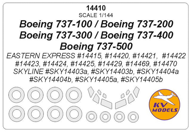 KVモデル 14410 1/144 ボーイング 737-100 / 200 / 300 / 400 / 500 (イースタンエクスプレス/S ...