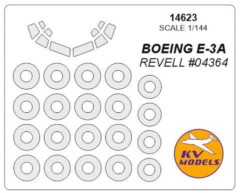 KVモデル 14623 1/144 ボーイング E-3A + ホイール キャノピーマスキングシート