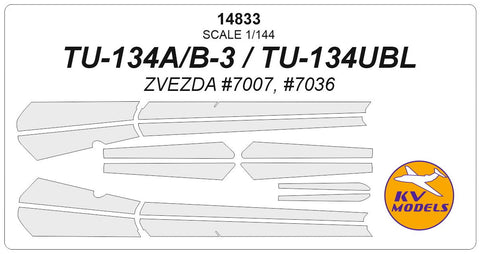 KVモデル 14833 1/144 ツポレフ Tu-134A/B / Tu-134UBL (ズベズダ #7007, #7036)