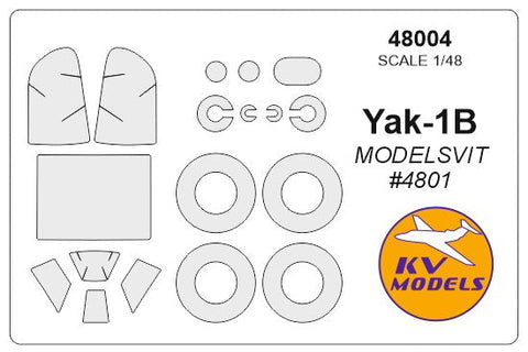 KVモデル 48004 1/48 Yak-1B - (MODELSVIT #4801) + ホイール キャノピーマスキングシート