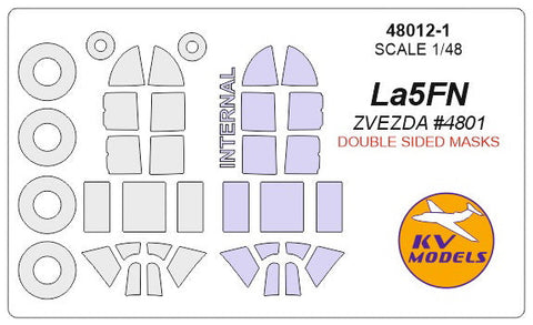 KVモデル 48012-1 1/48 ラボーチキン La-5FN (ズベズダ #4801) - (内外両面) + ホイール キャノピーマスキングシート