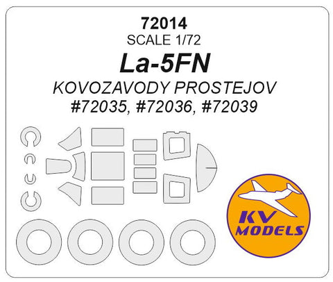 KVモデル 72014 1/72 La-5FN (KOVOZAVODY PROSTEJOV #72035, #72036, #72039) + ホイール キャノピーマスキングシート