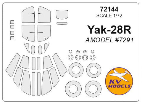 KVモデル 72144 1/72 Yak-28R (Aモデル #7291) + ホイール キャノピーマスキングシート