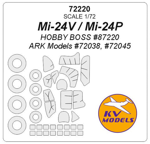 KVモデル 72220 1/72 Mi-24V / Mi-24P + ホイール キャノピーマスキングシート