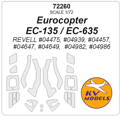 KVモデル 72260 1/72 ユーロコプター EC-135 / EC-635 (レベル #04475, #04939, #04457, #04647, #04649, #04982, #04986)