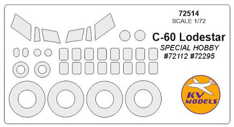 KVモデル 72514 1/72 C-60 ロードスター (スペシャルホビー #72112, #72295) + ホイール キャノピーマスキングシート