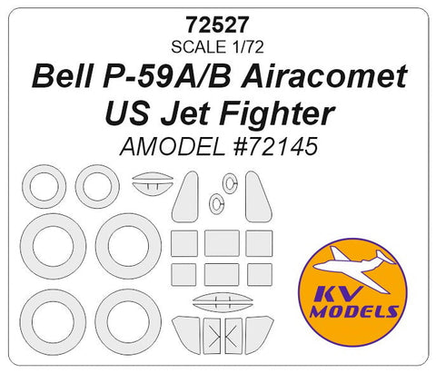 KVモデル 72527 1/72 ベル P-59A/B エアラコメット US Jet 戦闘機 (Aモデル #72145) + ホイール キャノピーマスキングシート