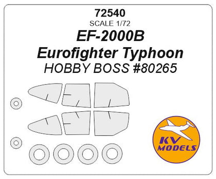 KVモデル 72540 1/72 EF-2000A/B ユーロファイター タイフーン (ホビーボス) + ホイール キャノピーマスキングシー ...