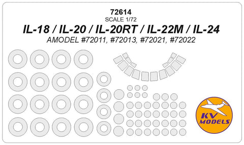 KVモデル 72614 1/72 IL-18 / IL-20 / IL-20RT / IL-22M / IL-24 (Aモデル) + ホイール キャノピーマスキングシート