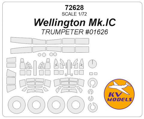 KVモデル 72628 1/72 ウェリントン Mk.IC (トランぺッター) + ホイール キャノピーマスキングシート
