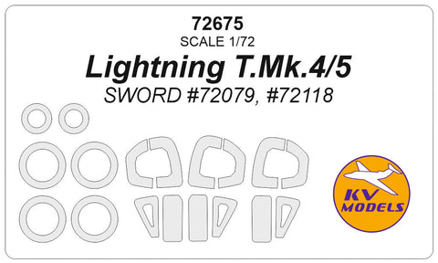 KVモデル 72675 1/72 ライトニングT.Mk.4/5 (ソード #72079, #72118) + ホイール キャノピーマスキングシート