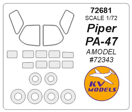 KVモデル 72681 1/72 パイパー Pa-47 (Aモデル #72343) + ホイール キャノピーマスキングシート