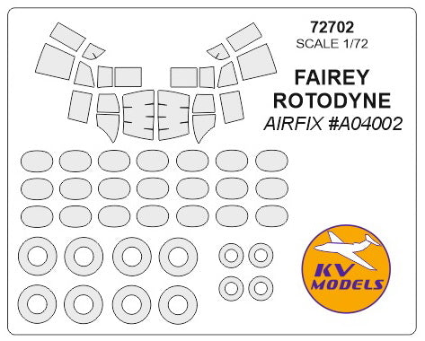 KVモデル 72702 1/72 フェアリー ロトダイン (エアフィックス #A04002) + ホイール キャノピーマスキングシート