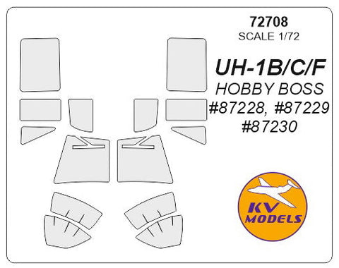 KVモデル 72708 1/72 UH-1B/C/F ヒューイ (ホビーボス #87228, #87229, #87230)