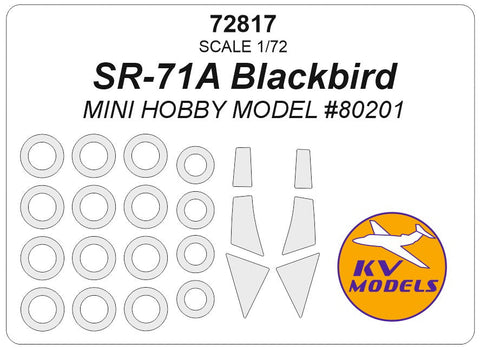 KVモデル 72817 1/72 SR-71A ブラックバード (Mini Hobby Model #80201) + ホイール キャノピーマスキングシート