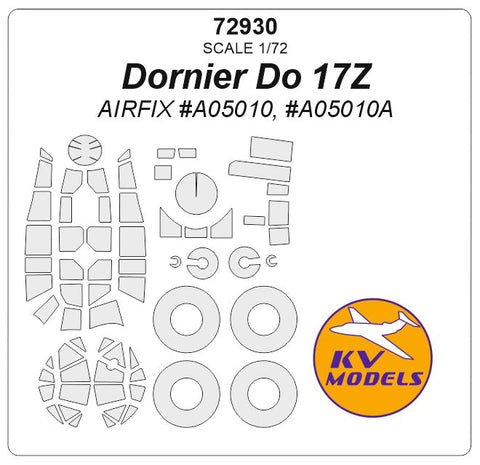 KVモデル 72930 1/72 ドルニエ Do 17Z (エアフィックス #A05010) + ホイール キャノピーマスキングシート
