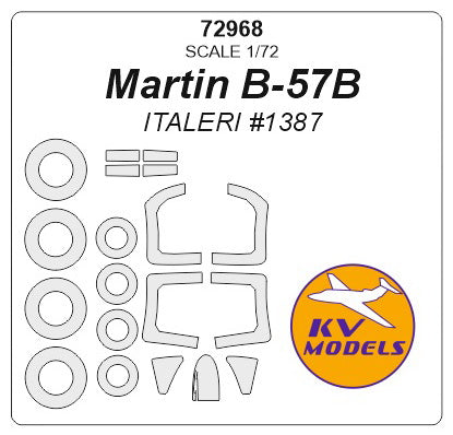 KVモデル 72968 1/72 マーチン B-57B / B-57G キャンベラ ナイトホーク (イタレリ) + ホイール キャノピーマスキングシート