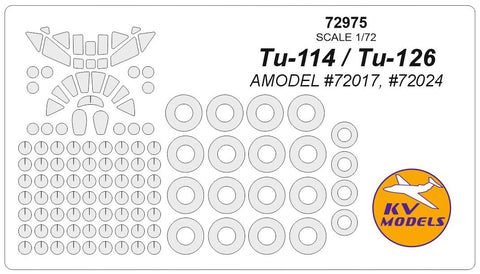 KVモデル 72975 1/72 Tu-114 / Tu-126 (Aモデル) + ホイール キャノピーマスキングシート