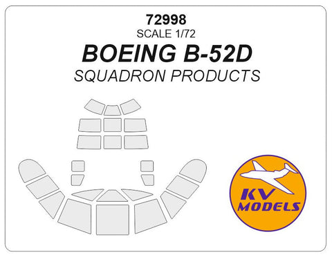 KVモデル 72998 1/72 ボーイング B-52 (Masks for vacuum canopy Squadron Products for レベル #04608 / モノグラム #8292) キャノピーマスキングシート