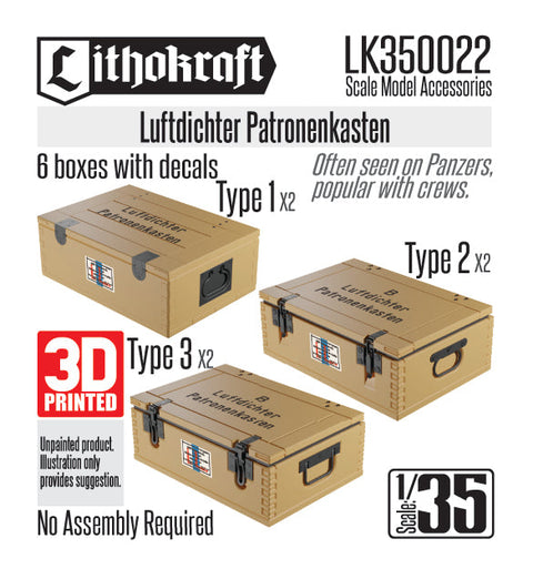 リソクラフト LK350022 1/35 WWII ドイツ 防水型弾薬箱 (6個入)