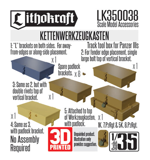 リソクラフト LK350038 1/35 WWII ドイツ 履帯工具箱(5個入)