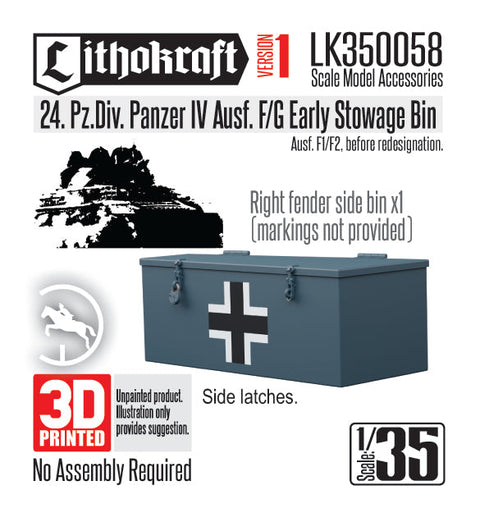 リソクラフト LK350058 1/35 WWII ドイツ IV号戦車F型/G型用 荷物ラック/雑具箱 第24装甲師団バージョン1