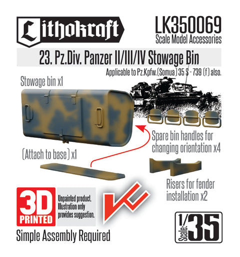 リソクラフト LK350069 1/35 WWII ドイツ II号/III号/IV号戦車用 雑具箱 第23装甲師団バージョン