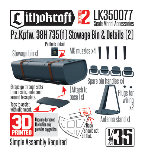 リソクラフト LK350077 1/35 WWII ドイツ Pz.Kpfw.38H 735(f)(オチキスH35)用雑具箱&ディテールセット(2)