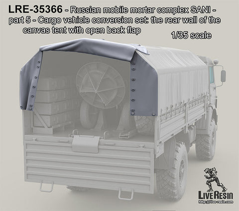ライブレジン 1/35 LRE35366 ロシア 2B11 120mm迫撃砲 サニ - part 5 - 輸送車両用バックフラップ
