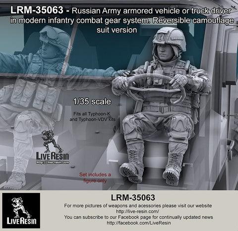 ライブレジン LRM-35063 1/35 現用 ロシア陸軍 装甲車/トラックドライバー コンバットギアシステムセット16 リバーシブルカモフラージュバージョン 各タイフーン装輪装甲車用