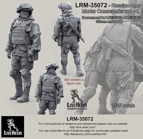 ライブレジン LRM-35072 1/35 現用 ロシア陸軍 迫撃砲手 士官 セット4 (LRE35362-LRE35363 120mm迫撃砲用)