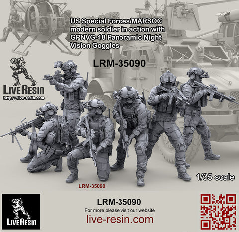 ライブレジン LRM35090 1/35 アメリカ海兵隊特殊作戦コマンド MARSOC インアクション w/GPNVG18 ナイトビジョン 1